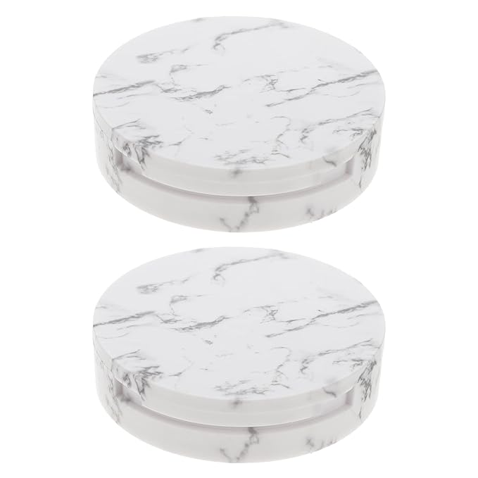 EXCEART Makeup Powder Container Pressed Powder Box 2Pcs Compact Cosmetic Powder Containers Makeup Empty Loose Powder Boxes (Assorted Color) Makeup Powder Puff-VivaGrace Women