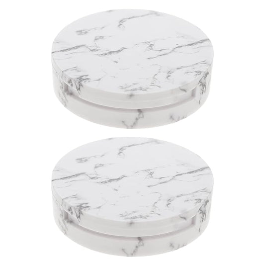 EXCEART Makeup Powder Container Pressed Powder Box 2Pcs Compact Cosmetic Powder Containers Makeup Empty Loose Powder Boxes (Assorted Color) Makeup Powder Puff-VivaGrace Women