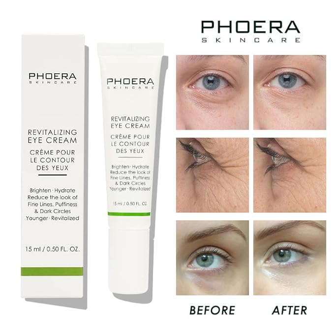 Phoera Revitalizing Eye Cream Brighten Hydrate Reduce The Fine Lines, Dark Circle Wrinkles And Puffiness For Men And Women Skin Loving Ingredients Apply In Morning And At Night-VivaGrace Women