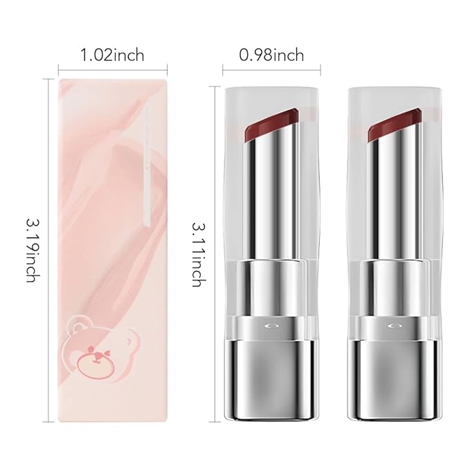 2Pcs Tinted Lip Balm Moisturizing Lipstick – Deep Rose Colored Bean Paste Sheer Hydrating Lip Color for Dry Lips – Nourishing Lip Balm for All Women with a Subtle Natural Scent (S05 & S05)-VivaGrace Women