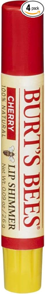 Burt's Bees Lip Shimmer, Cherry 0.09 Ounce (Pack of 4)-VivaGrace Women