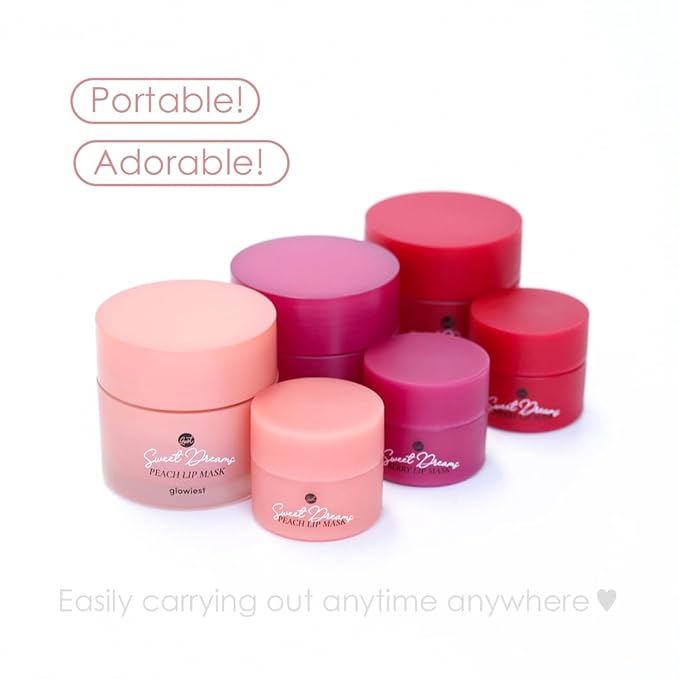 Sweet Dreams Mini Lip Mask 5g(3 Set)- Nourishing, Plumping and Hydrating Lip Balm | Vegan Lip Sleeping Mask | Korean beauty | Hyaluronic Acids + Vitamin C + Shea Butter + Antioxidants-CherryBerryPeach-VivaGrace Women
