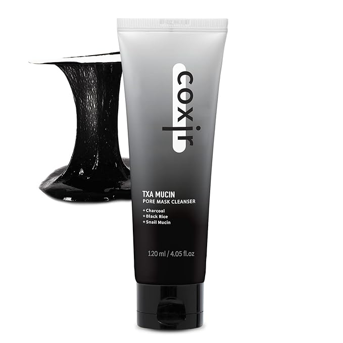 coxir TXA MUCIN ALL-IN-1 PORE MASK –Gelato Texture Wash-Off treatment | Ampoule Mask-to-Foam | Charcoal+ Snail+TXA | Blackhead Remover |Daily Pore Detox for Oily & Sensitive Skin|4.05fl.oz-VivaGrace Women