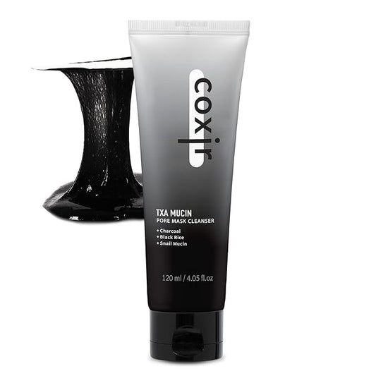 coxir TXA MUCIN ALL-IN-1 PORE MASK –Gelato Texture Wash-Off treatment | Ampoule Mask-to-Foam | Charcoal+ Snail+TXA | Blackhead Remover |Daily Pore Detox for Oily & Sensitive Skin|4.05fl.oz-VivaGrace Women