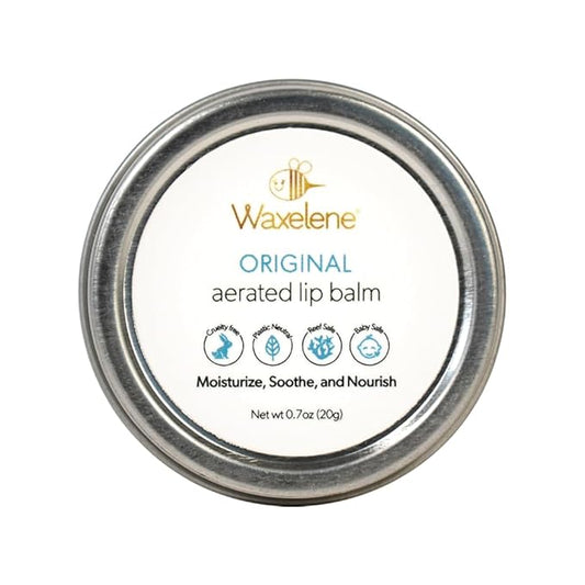 Waxelene Original Aerated Lip Balm Tin, Best Lip Balm Ever Organic Calming Multipurpose Ointment Baby Eczema Dry Sensitive Skin Body Face Moisturizer-VivaGrace Women