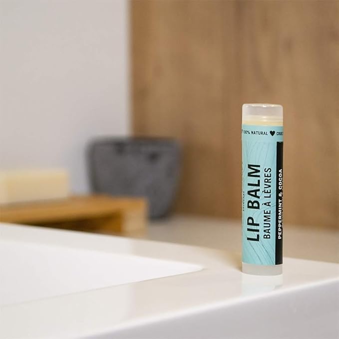 Caron & Doucet - 100% Natural Lip Balm - Premium Beeswax & Olive Oil Moisturizing Lip Balm - Best for Dry Chapped Lips. (Pack of 4, Peppermint & Cocoa)-VivaGrace Women