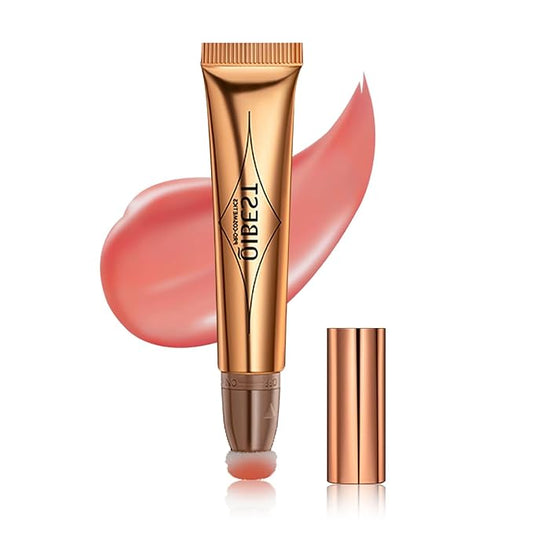 Blush Beauty Wand, Liquid Face Blush with Cushion Applicator, Silky Smooth Cream Blush Stick Natural Matte Finish, Lightweight Blendable Blush Stick Makeup for Cheek Lip eye, Cruelty-free（Peach Pink）-VivaGrace Women