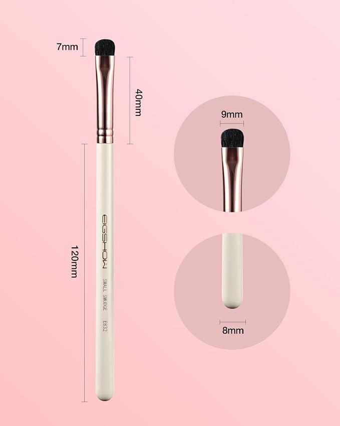 Small Smudge Brush, Professional Eyeshadow Brush for Smudging, Blending, Filling in, Premium Synthetic Bristles Tapered Eye Makeup Brush - Ivory-VivaGrace Women