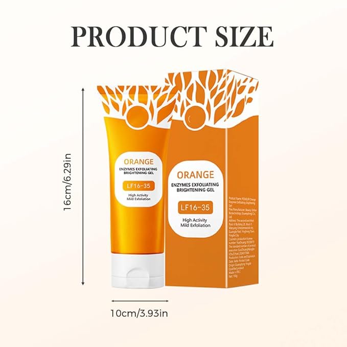 2025 New Orange Exfoliating Gel for Face and Body, Oranges Enzymes Exfoliating Gels Remove Blackheads Moisturize Skin, Upgrade Exfoliatings Cleansing Gel Scrub Clean Pores (Orange X2, One Size)-VivaGrace Women