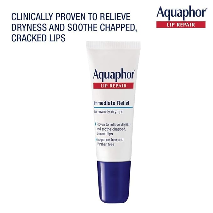 Aquaphor Lip Repair Ointment - Long-lasting Moisture to Soothe Dry Chapped Lips - .35 fl. oz. Tube (Pack of 2)-VivaGrace Women