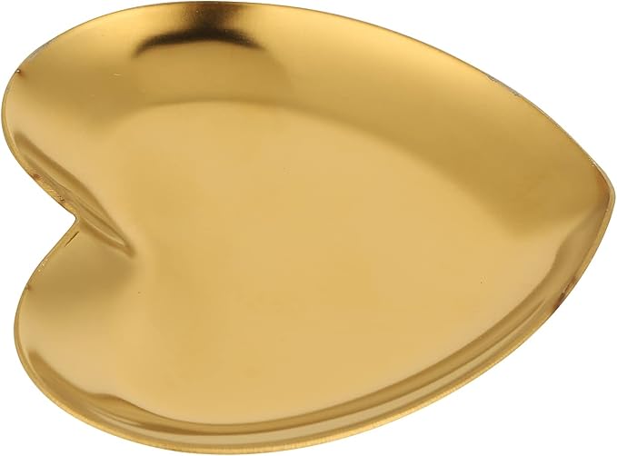 Nail Palette, Makeup Palette Nail Palette Heart Shaped Art Palette Stainless Steel Makeup Mixing Palette Makeup DIY Paint Color Mixing Tray Nail Art Palette Resin(Gold)-VivaGrace Women