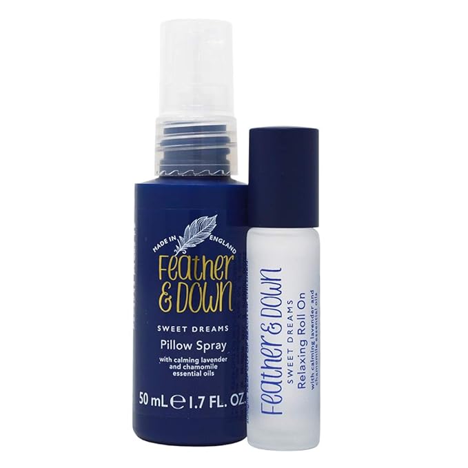 Feather & Down Sweet Dream Perfect Partners Gift Set: 50ml Pillow Spray & 10ml Roll-On, With Calming Lavender & Chamomile Essential Oils, Vegan & Cruelty Free-VivaGrace Women