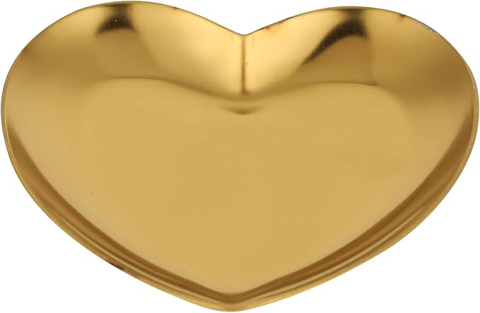 Nail Palette, Makeup Palette Nail Palette Heart Shaped Art Palette Stainless Steel Makeup Mixing Palette Makeup DIY Paint Color Mixing Tray Nail Art Palette Resin(Gold)-VivaGrace Women