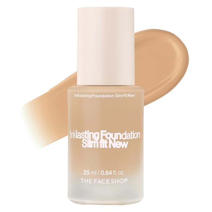 THE FACE SHOP Ink Lasting Liquid Foundation, Full Coverage, 72‑Hour Wear Semi‑Matte Finish, Makeup with Bakuchiol, N120 Marshmallow, 0.84 Fl. Oz.-VivaGrace Women
