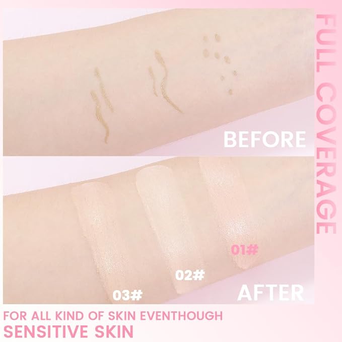 Nuder Cushion Foundation,Fair Ivory for Light & Medium With Neutral Skin Tone,Long-Lasting,Lightweight,Flawless Coverage,Dewy Finish,Concealing Redness,Blemishes and Under-eye Bags for All Skin Types-VivaGrace Women