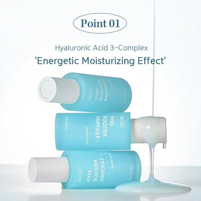 NACIFIC Hyal Booster Hydrating Set Toner 150ml 5.07fl.oz, Ampoule 50ml 1.69fl.oz, Cream 50ml 1.69fl.oz Hyaluronic Acid hydration and calming, ph5.5, Sensitive Skin-VivaGrace Women