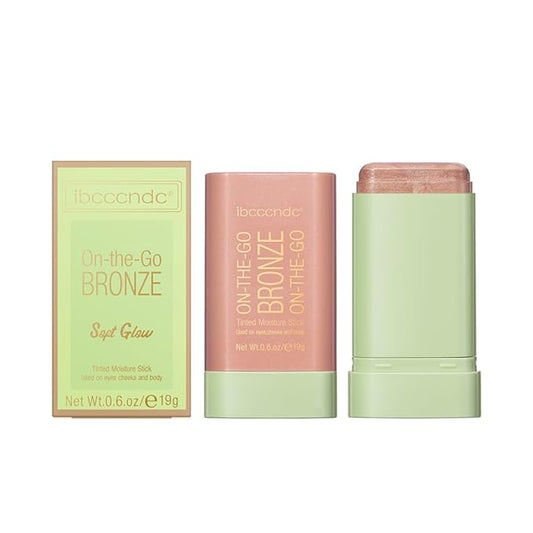 Multi-Use On The Go Bronzer Stick, Cream Contour Stick, Highlight Facial Stick Makeup, Glow Bronzer Stick for Women, Long-lasting Tinted Stick (2# Soft Glow)-VivaGrace Women