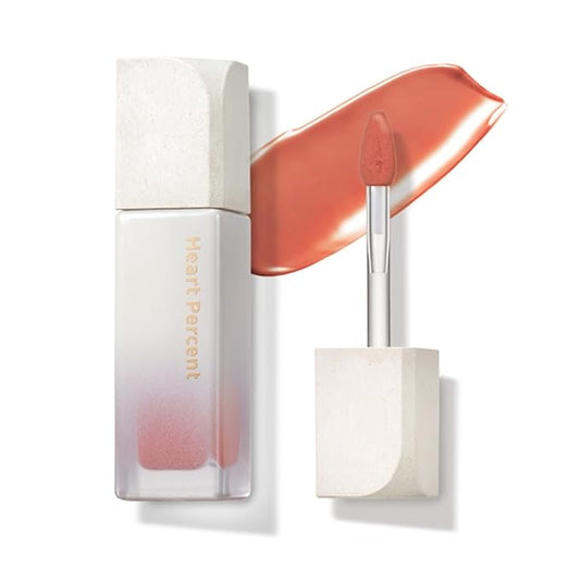 Heart Percent Dote On Mood Pure Glow Tint, Watery & Lightweight Moisturizing Lip Stain Long Lasting Liquid Lipstick 6.8g, #03. Nudi Orange-VivaGrace Women