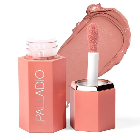 Palladio Liquid Blush for Cheeks & Lips 2-in-1 Makeup Face Blush, Weightless Cream Formula, Smudge Proof Long-Wearing Pigmented Blush, Natural Look Makeup Face Blushes, Dewy Finish, Rose Cloud-VivaGrace Women