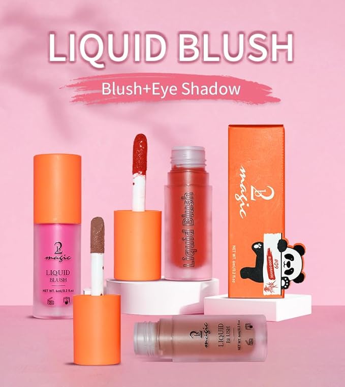 Liquid Blush, Long-lasting & Blendable Liquid Blush for High-Pigment Color, Achieve a Soft, Dewy, Healthy Natural Finish (08-Milky Tea, 0.2 Ounce)-VivaGrace Women