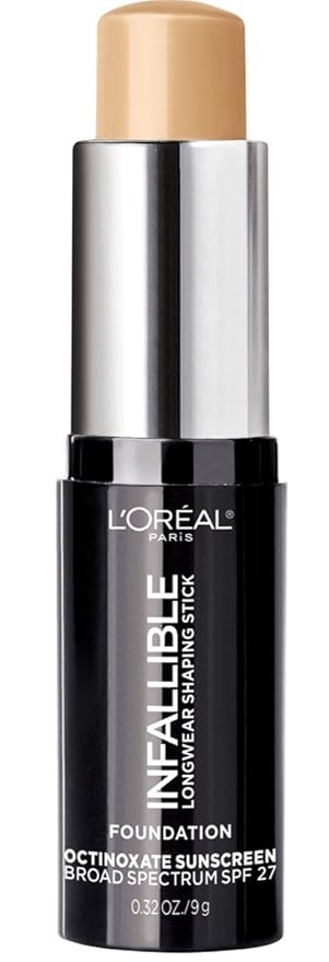 L'Oreal Paris Makeup Infallible Longwear Shaping Stick Foundation, 405 Sand, 1 Tube, 0.32 Ounce-VivaGrace Women