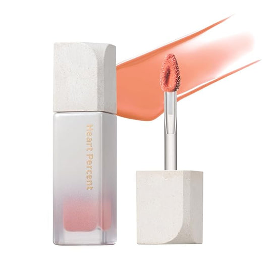 Heart Percent Dote On Mood Pure Glow Tint, Watery & Lightweight Moisturizing Lip Stain Long Lasting Liquid Lipstick 6.8g, #11. Just Coral-VivaGrace Women