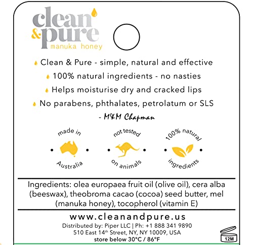 Lip Balm 2-Pack (Manuka Honey & Coconut) | Lip Care Set With 100% All Natural Beeswax | Vitamin E Oil…-VivaGrace Women