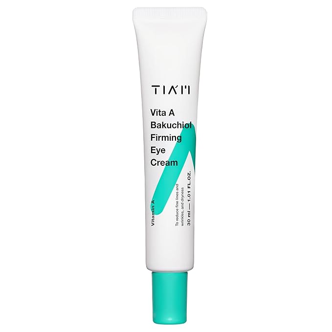 TIAM Vita A Bakuchiol Firming Eye Cream for Wrinkles, Anti-Aging, Dark Circles, and Puffiness, Fragrance-Free Under-Eye Treatment, 1.01 FL.OZ. / 30ml-VivaGrace Women