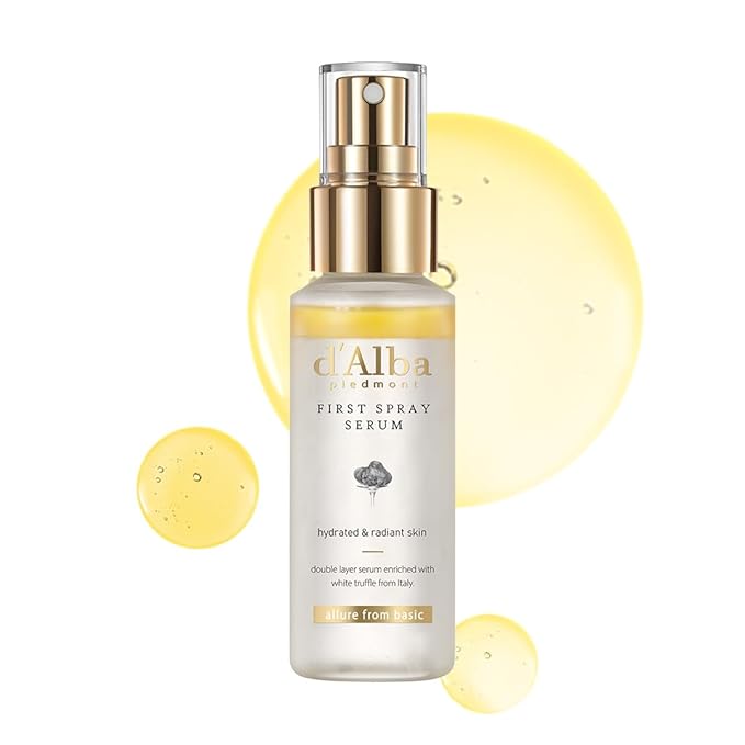 d'alba Piedmont Italian White Truffle First Spray Serum, Vegan Skin Care, Hydrating Face Moisturizer, Glow Serum for Radiant Skin, Non Comedogenic, All In One Mist (1.69 fl oz.)-VivaGrace Women