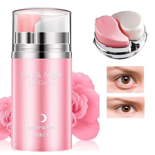 Rose Essential Oil Day and Night Eye Cream, Eye Cream for Dark Circles & Puffiness, Moisturizing Hydrating Fade Fine Lines Eye Bags Removal Dark Circles Firming Eye Skin For Women, Gift for Travel-VivaGrace Women