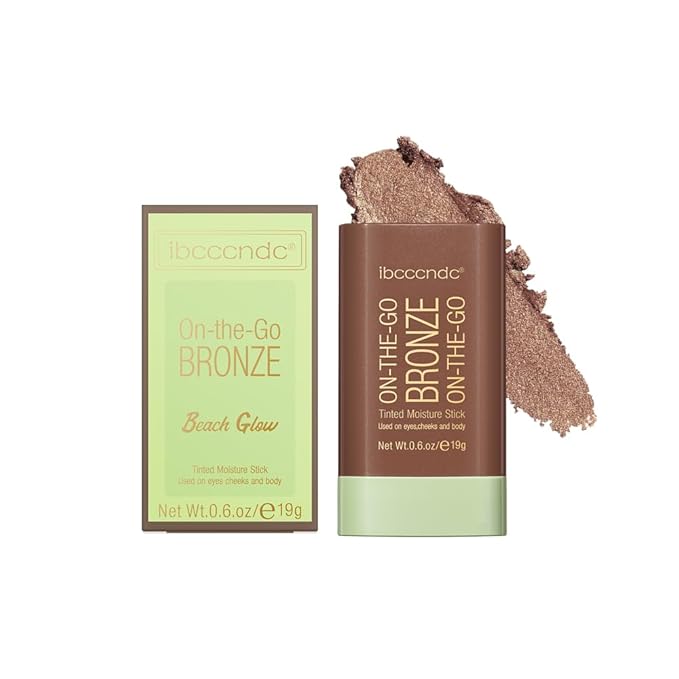 Multi-Use Makeup Bronzer Stick for Effortless Glow - Hydrating Solid Moisturizer with Natural Bronze Tint for Eyes, Lips & Cheeks (#4 Beach Glow)-VivaGrace Women