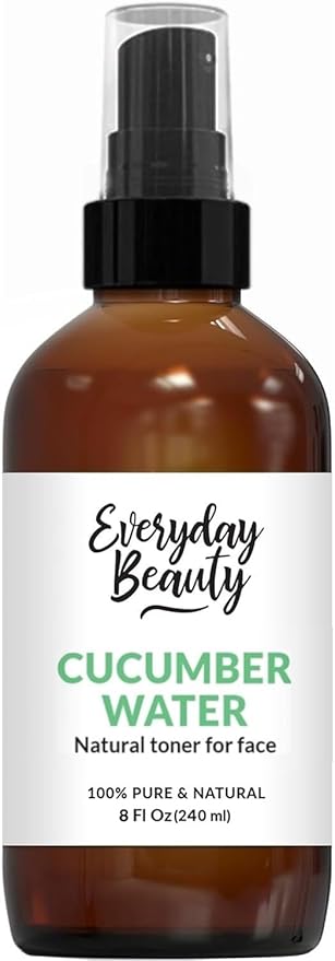 Cucumber Hydrosol Facial Toner - All Natural Hydrating Spray Mist for Face and Hair - 100% All Natural Cucumber Water Hydrosol 8oz with Fine Mist Cap-VivaGrace Women