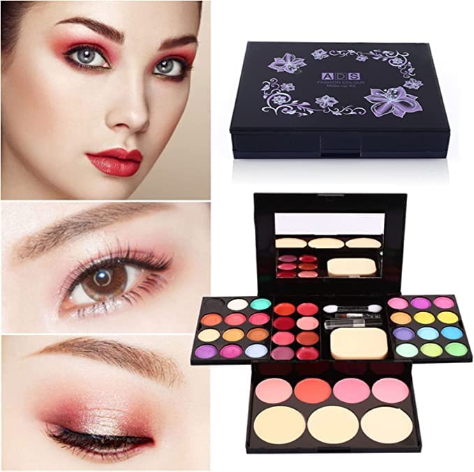 Eyeshadow Makeup Set,39 Colors Combination with Eyeshadows & Facial Blushers & Lip Glosses & Pressed Powders & A Mirror Combo, All-in-One Makeup Gift Kit-VivaGrace Women