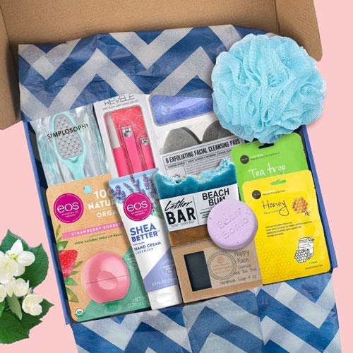 Women's Study Break Gift Box (11 Item Gift Set) Soaps, Lotion, Bath Bomb, Loofah, Face Masks, Foot Care & More - My College Crate-VivaGrace Women