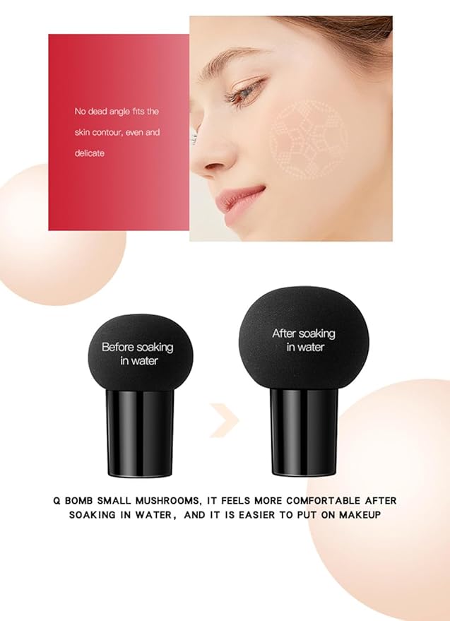 GL-Turelifes Mushroom Head Air Cushion CC Cream Foundation Water Feeling Flawless BB Cream Moisturizing Oil Control,lightweight & Smoothing Natural Face Concealer (H-02 Natural, 0.53 Oz)-VivaGrace Women