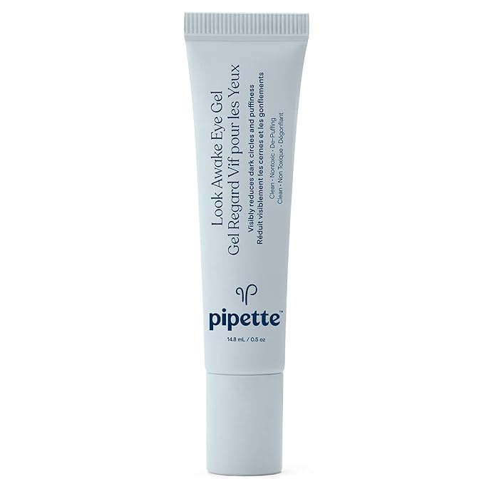 Pipette Look Awake Eye Gel - Eye Roller for Puffiness, Wrinkles, Dark Circles under Eye Treatment for Women, Unique Peptide Formula with Moisturizing Squalane, Hypoallergenic, 0.5 fl oz-VivaGrace Women