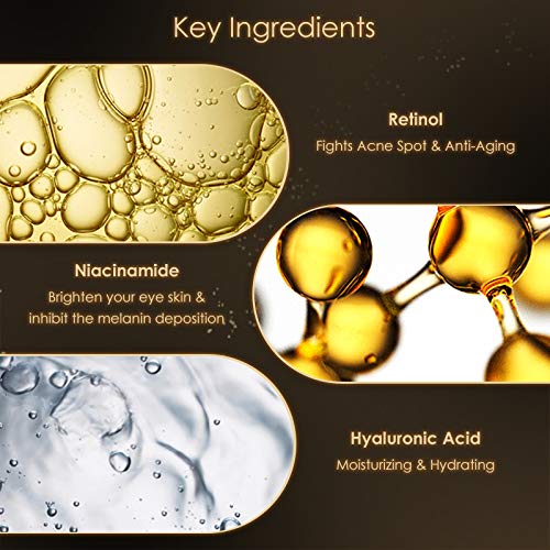 Anti Aging Eye Cream, Retinol Eye Cream Contains Niacinamide and Hyaluronic Acid, Reduces Wrinkles, Puffiness, Crows Feet and Dark Circles, 1 Oz-VivaGrace Women