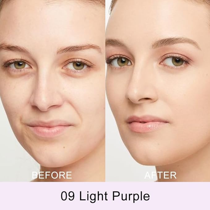 Kaely Color Correcting Concealer,Cream Pot Concealer Full Coverage,under Eye Concealer Palette for Conceals Dark Circles,Waterproof Foundation Face Makeup,09 Light Purple-VivaGrace Women