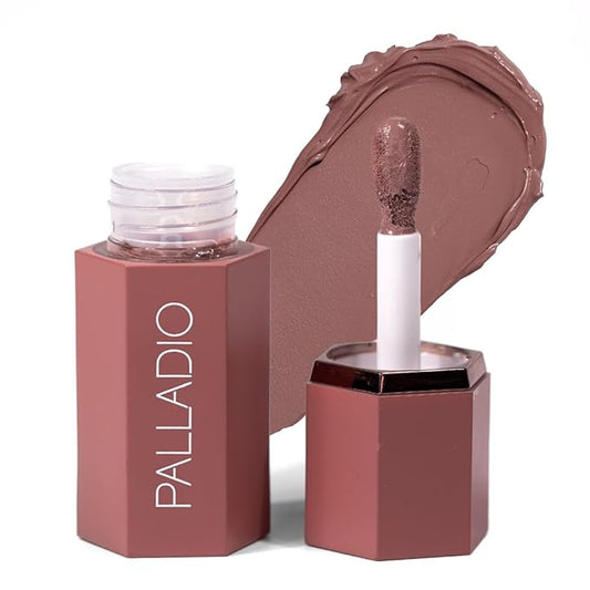 Palladio Liquid Blush for Cheeks & Lips 2-in-1 Makeup Face Blush, Weightless Cream Formula, Smudge Proof Long-Wearing Pigmented Blush, Natural Look Makeup Face Blushes, Dewy Finish, Dusty Rose-VivaGrace Women