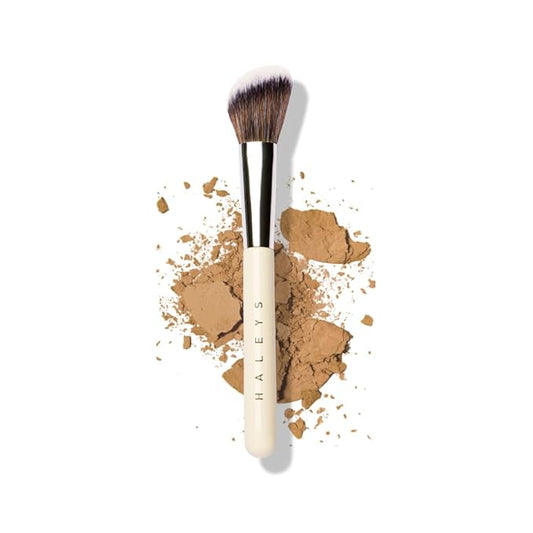 HALEYS Contour Brush VEGAN + CRUELTY-FREE, Angled & Tapered with Fluffy Bristles, Ideal for powder, cream, liquid, Use with blush, contour, bronzer, Sustainable Wood-VivaGrace Women