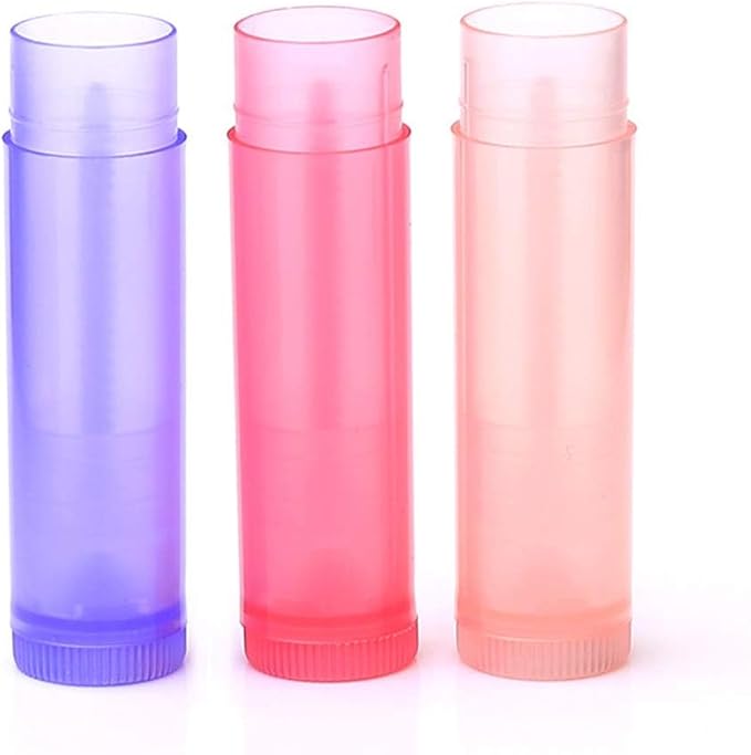 30 Pieces Multicolor Empty Lip Balm Container Tubes Lip Balm Empty Container Clear Tubes with Twist Bottom and Top Cap(Color Random)-VivaGrace Women