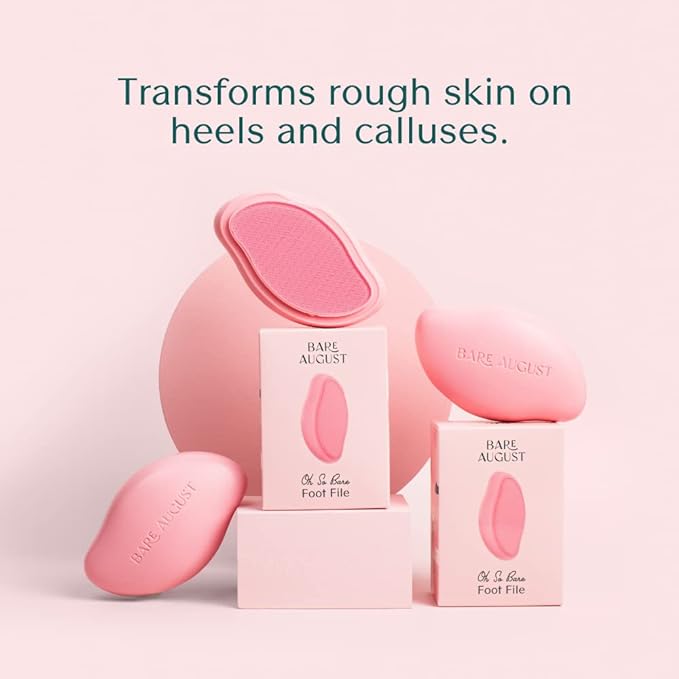 Bare August Glass Foot File Callus Remover- Heel Scraper & in Shower Foot Scrubber Dead Skin Remover - Pedicure Foot Buffer for Soft Feet-VivaGrace Women