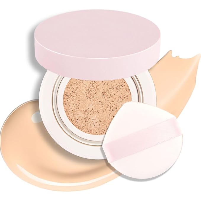 Nuder Cushion Foundation,Natural Beige for Natural & Medium with Neutral Skin Tone,Long-Lasting,Lightweight,Flawless Coverage,Dewy Finish,Concealing Blemishes and Under-eye Bags for All Skin Types-VivaGrace Women