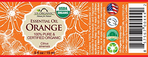 US Organic 100% Pure Sweet Orange Essential Oil - USDA Certified Organic - 15 ml - w/Improved caps and droppers (More Size Variations Available)-VivaGrace Women