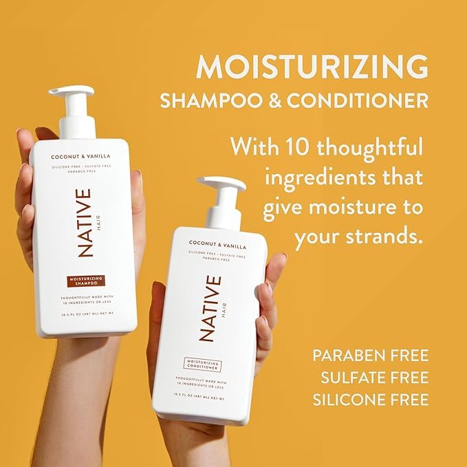Native Coconut & Vanilla Shampoo and Conditioner Contain Naturally Derived Ingredients | All Hair Types, Color & Treated, Fine to Dry Damaged, Sulfate & Dye Free - 2-Pack-VivaGrace Women