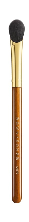 Desert Oak Series Thumb-Shaped Eyeshadow Brush - Curved Brush Head Mimics Natural Finger Contour, Premium Goat Hair & Bubinga Handle for Lid/Crease Blending (CM 170)-VivaGrace Women