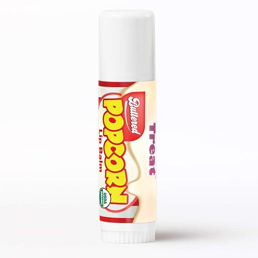 TREAT Jumbo Lip Balm, Organic & Cruelty Free (.50 OZ) (BUTTERED POPCORN BALM)-VivaGrace Women