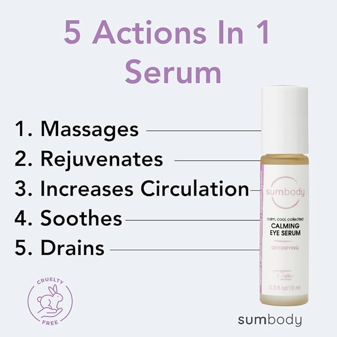 Natural Peptide Energizing + Eye Serum Reduces Puffiness, Fine Lines & Under Eye Bags Hydrating fragrance free Under Eye Treatment Roller ball massage, age-defying eye cream-VivaGrace Women
