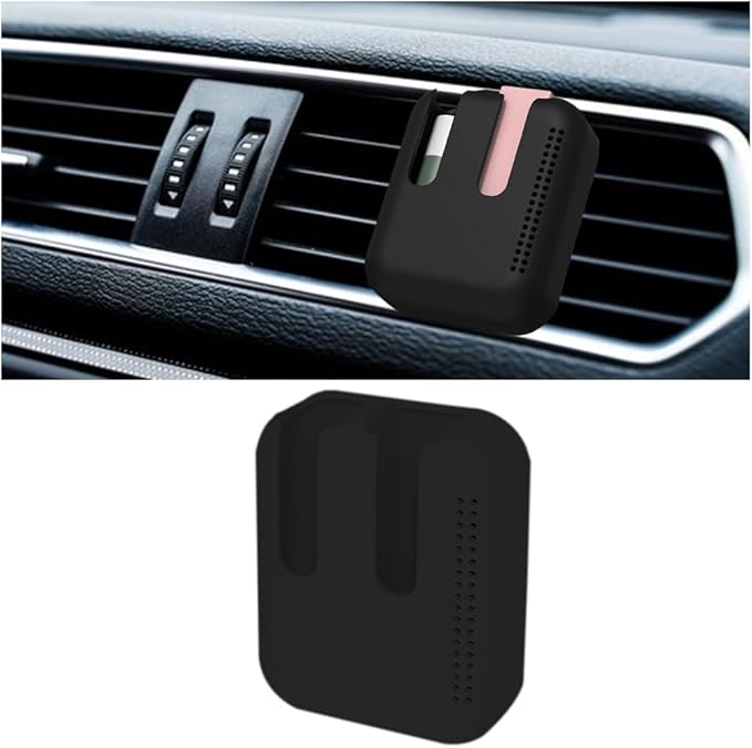Lip Balm Chapstick Holder for Car Air Vent, Upright Washable Lip Balm Protector for Women Girls, Auto Interior Space Saving Accessories, Universal for Vehicle, Truck and More（Black）-VivaGrace Women