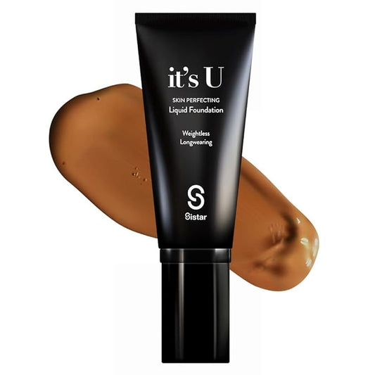 Sistar it's U Skin Perfecting Liquid Foundation Medium Coverage Buildable Weightless Longwearing Blendable 35 g / 1.23 oz. (Burnt Cinnamon)-VivaGrace Women